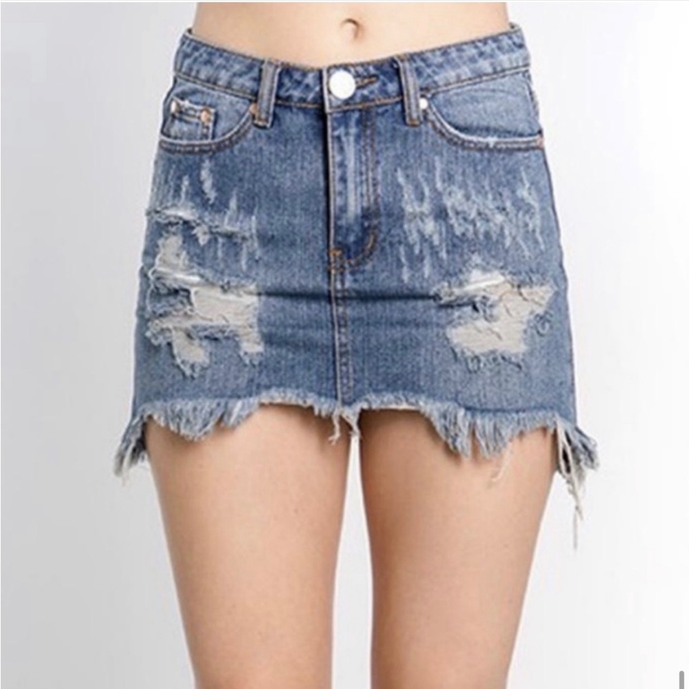 Signature Eight Jean Skirt
